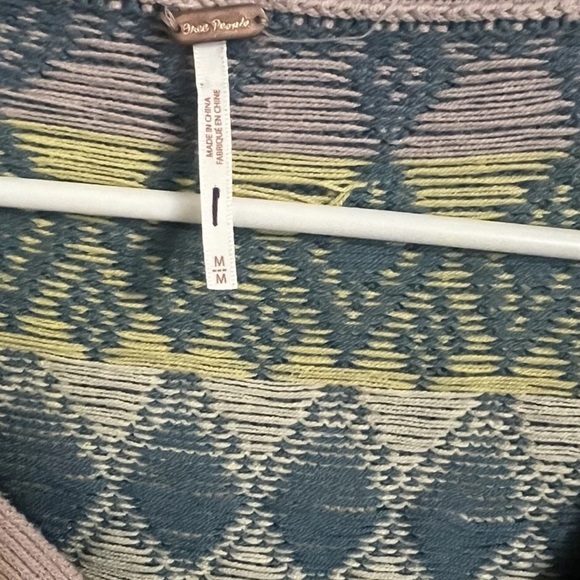 NEW Free People Argyle Sweater Set Size Medium Cardi & Skirt Z316-12 - Picture 7 of 12